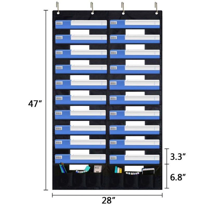 Eamay Hanging File Folder Organizer Wall Mounted - 20 Pockets Wall File Folders, Office Supplies File Document Organizer Holder Pocket Chart for Offices, Classroom or Home Use - Image 4